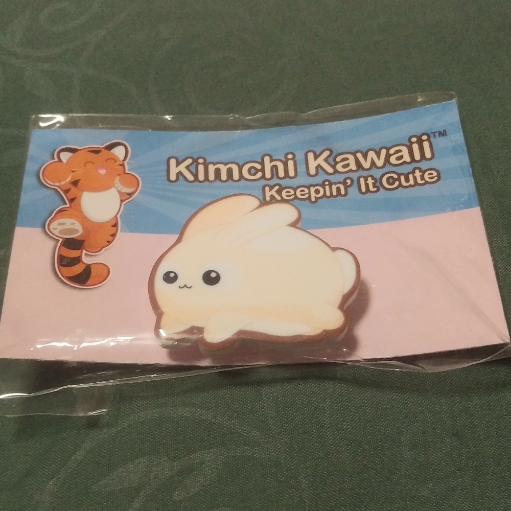 Kimchi Kawaii acrylic white bunny / rabbit pin